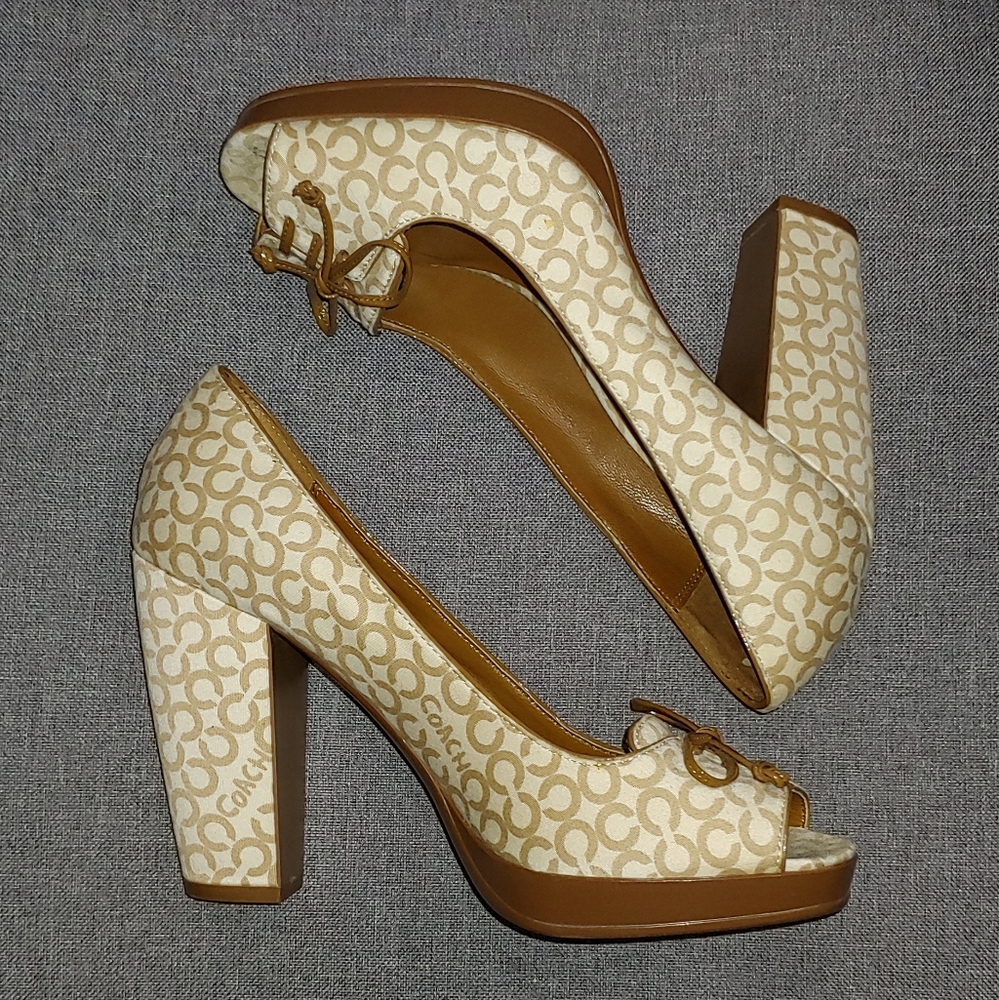 COACH Corey Peep Toe Pumps